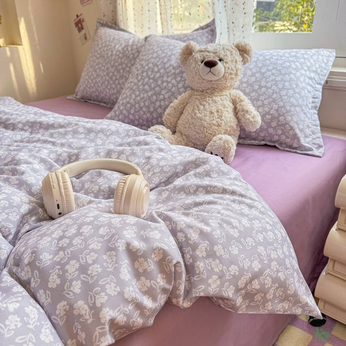 91家纺网 家纺一手货源 找家纺 梦舒阳家纺 新款古法水洗棉仿棉云感泡泡四件套 素影