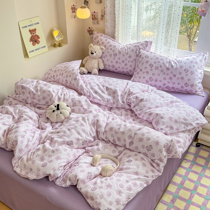 91家纺网 家纺一手货源 找家纺 梦舒阳家纺 新款古法水洗棉仿棉云感泡泡四件套 寻香