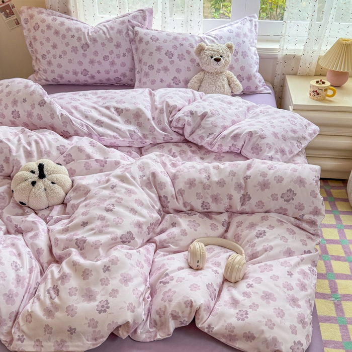 91家纺网 家纺一手货源 找家纺 梦舒阳家纺 新款古法水洗棉仿棉云感泡泡四件套 寻香