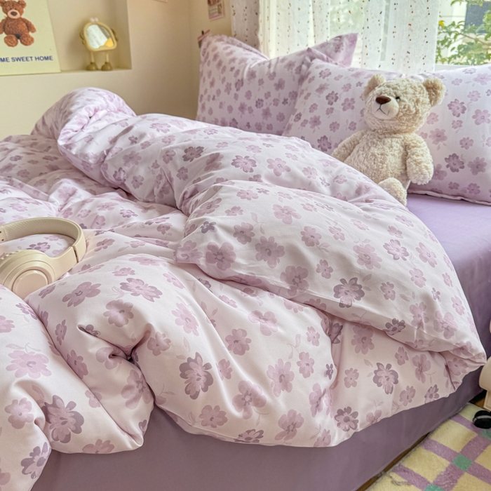 91家纺网 家纺一手货源 找家纺 梦舒阳家纺 新款古法水洗棉仿棉云感泡泡四件套 寻香