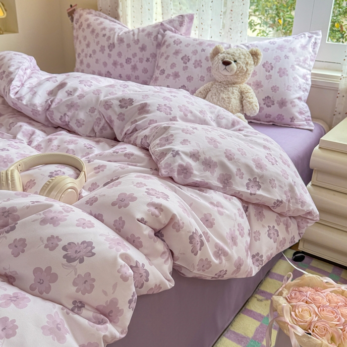 91家纺网 家纺一手货源 找家纺 梦舒阳家纺 新款古法水洗棉仿棉云感泡泡四件套 寻香