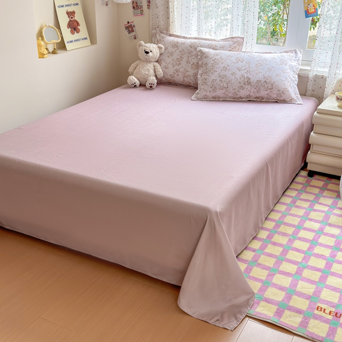 91家纺网 家纺一手货源 找家纺 梦舒阳家纺 新款古法水洗棉仿棉云感泡泡四件套 浅棕