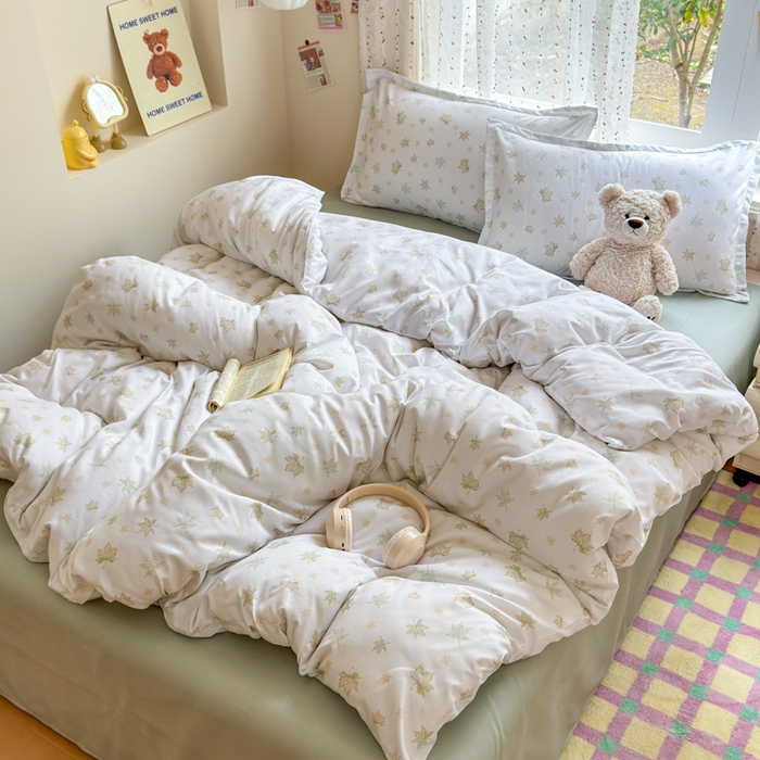 91家纺网 家纺一手货源 找家纺 梦舒阳家纺 新款古法水洗棉仿棉云感泡泡四件套 叶语星