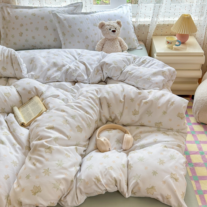 91家纺网 家纺一手货源 找家纺 梦舒阳家纺 新款古法水洗棉仿棉云感泡泡四件套 叶语星