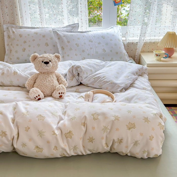 91家纺网 家纺一手货源 找家纺 梦舒阳家纺 新款古法水洗棉仿棉云感泡泡四件套 叶语星