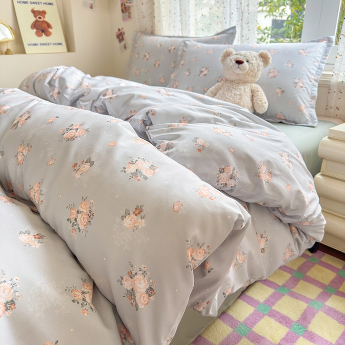 梦舒阳家纺 新款古法水洗棉仿棉云感泡泡四件套 绿野仙踪