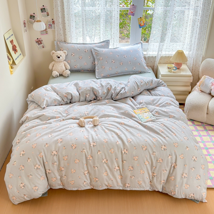 91家纺网 家纺一手货源 找家纺 梦舒阳家纺 新款古法水洗棉仿棉云感泡泡四件套 绿野仙踪