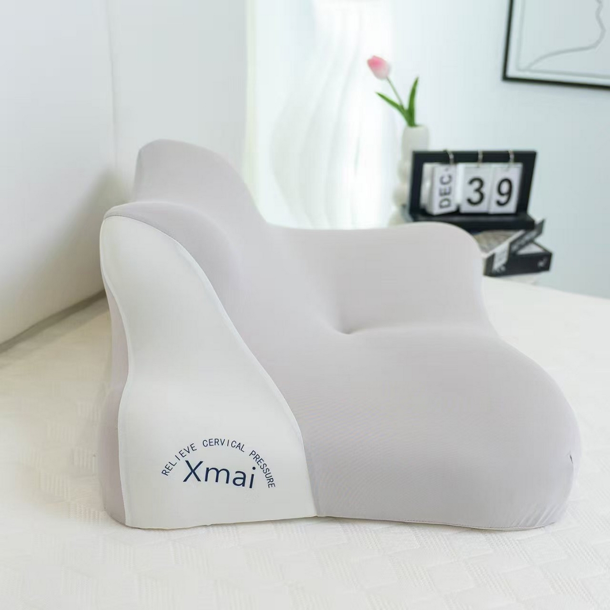 91家纺网 家纺一手货源 找家纺 云熙枕业 2026新款多功能记忆趴睡靠枕车载办公多用枕芯 灰色