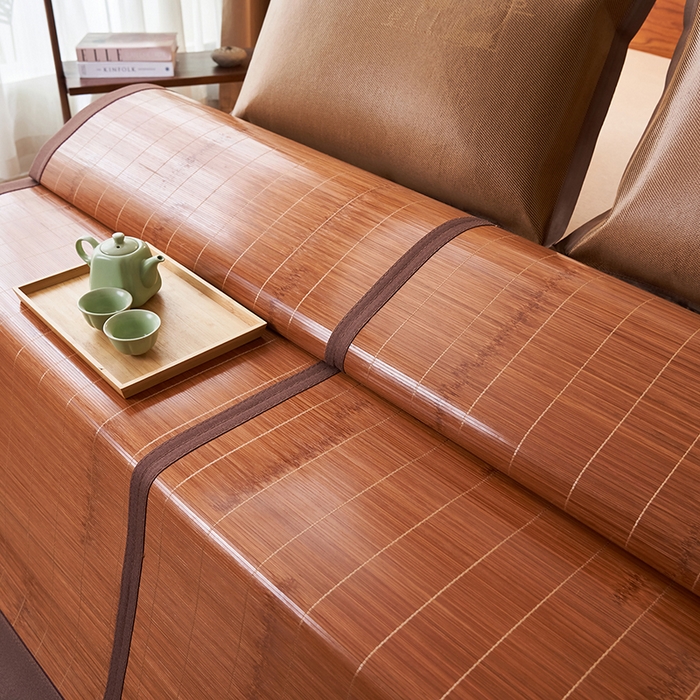 91家纺网 家纺一手货源 找家纺 鑫琪莱家纺 2025新款双面竹席冰丝席竹凉席学生宿舍席子 诗礼-花漾