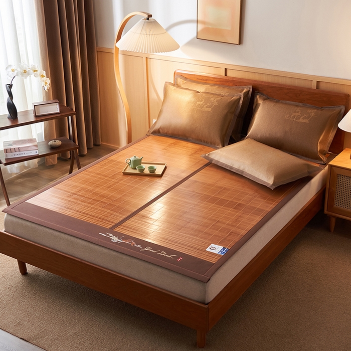 鑫琪莱家纺 2025新款双面竹席冰丝席竹凉席学生宿舍席子 诗礼-锦鲤