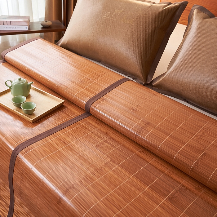 91家纺网 家纺一手货源 找家纺 鑫琪莱家纺 2025新款双面竹席冰丝席竹凉席学生宿舍席子 诗礼-锦鲤