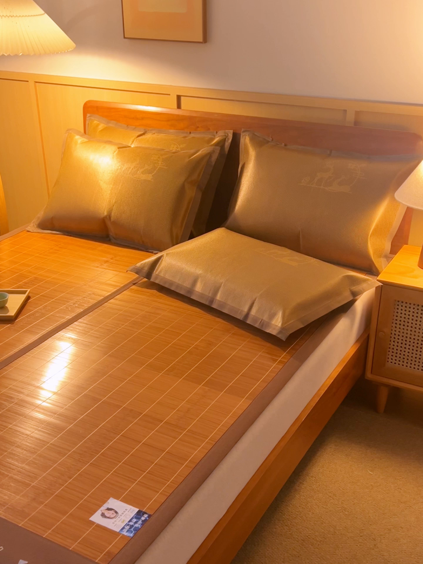 91家纺网 家纺一手货源 找家纺 鑫琪莱家纺 2025新款双面竹席冰丝席竹凉席学生宿舍席子 诗礼-鹿鸣