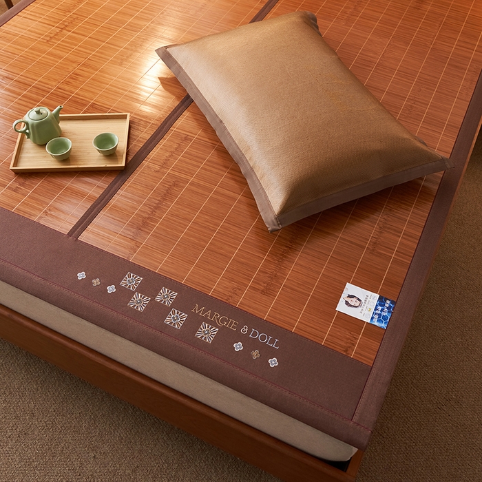 91家纺网 家纺一手货源 找家纺 鑫琪莱家纺 2025新款双面竹席冰丝席竹凉席学生宿舍席子 诗礼-雅颂