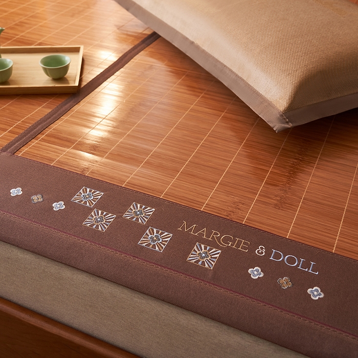 91家纺网 家纺一手货源 找家纺 鑫琪莱家纺 2025新款双面竹席冰丝席竹凉席学生宿舍席子 诗礼-雅颂