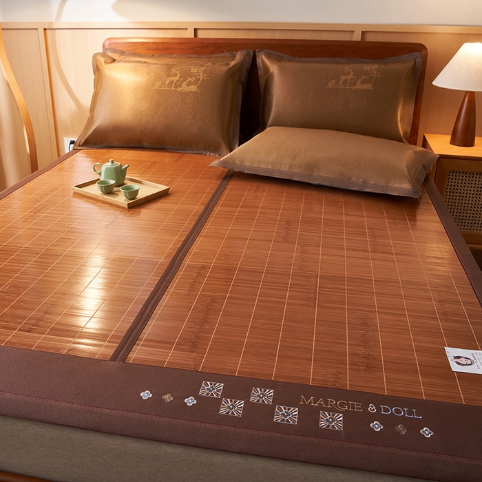 91家纺网 家纺一手货源 找家纺 鑫琪莱家纺 2025新款双面竹席冰丝席竹凉席学生宿舍席子 诗礼-雅颂