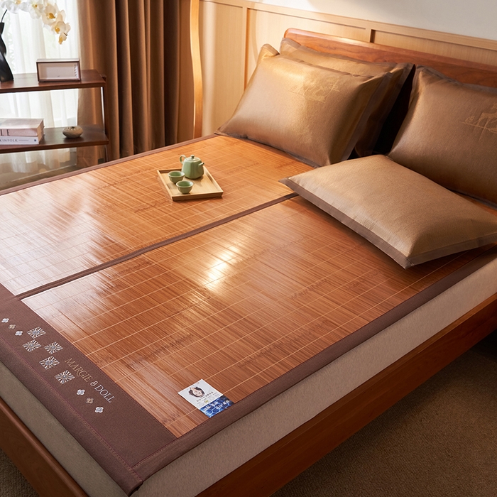 91家纺网 家纺一手货源 找家纺 鑫琪莱家纺 2025新款双面竹席冰丝席竹凉席学生宿舍席子 诗礼-雅颂