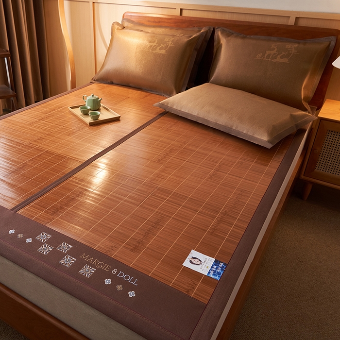 91家纺网 家纺一手货源 找家纺 鑫琪莱家纺 2025新款双面竹席冰丝席竹凉席学生宿舍席子 诗礼-雅颂