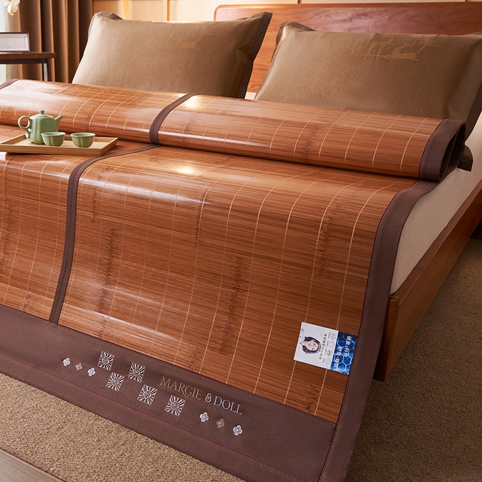 91家纺网 家纺一手货源 找家纺 鑫琪莱家纺 2025新款双面竹席冰丝席竹凉席学生宿舍席子 诗礼-雅颂