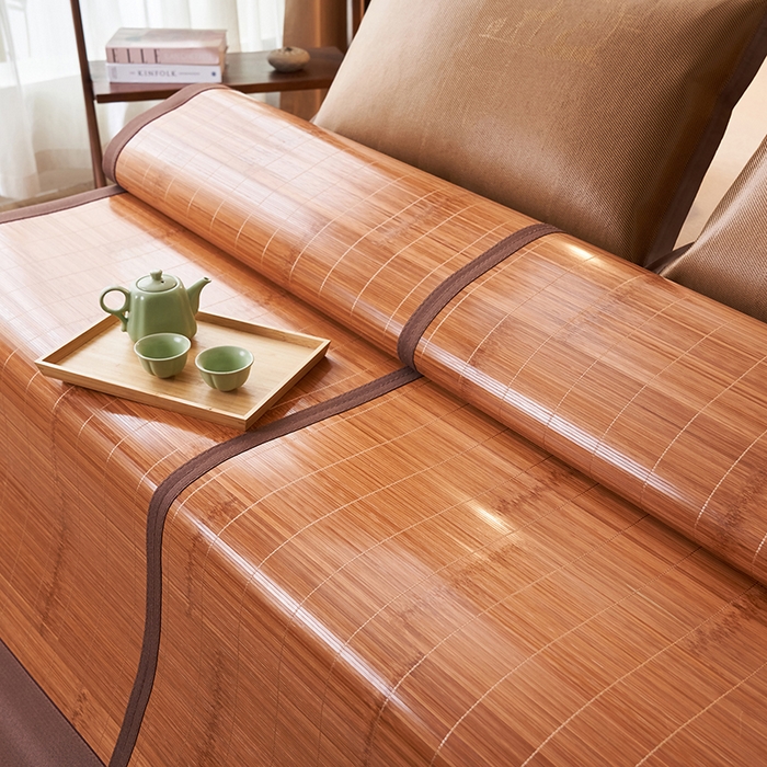 91家纺网 家纺一手货源 找家纺 鑫琪莱家纺 2025新款双面竹席冰丝席竹凉席学生宿舍席子 诗礼-雅颂