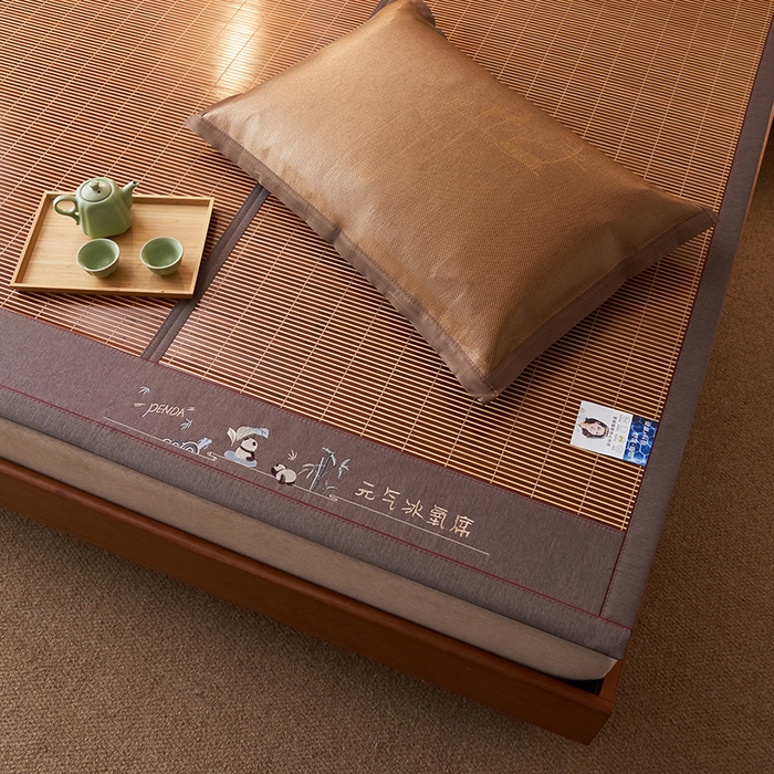 91家纺网 家纺一手货源 找家纺 鑫琪莱家纺 2025新款双面竹席冰丝席竹凉席学生宿舍席子 元气冰氧