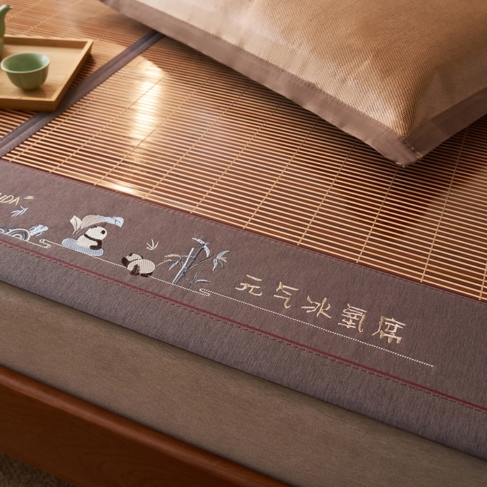 91家纺网 家纺一手货源 找家纺 鑫琪莱家纺 2025新款双面竹席冰丝席竹凉席学生宿舍席子 元气冰氧