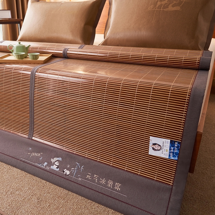 91家纺网 家纺一手货源 找家纺 鑫琪莱家纺 2025新款双面竹席冰丝席竹凉席学生宿舍席子 元气冰氧