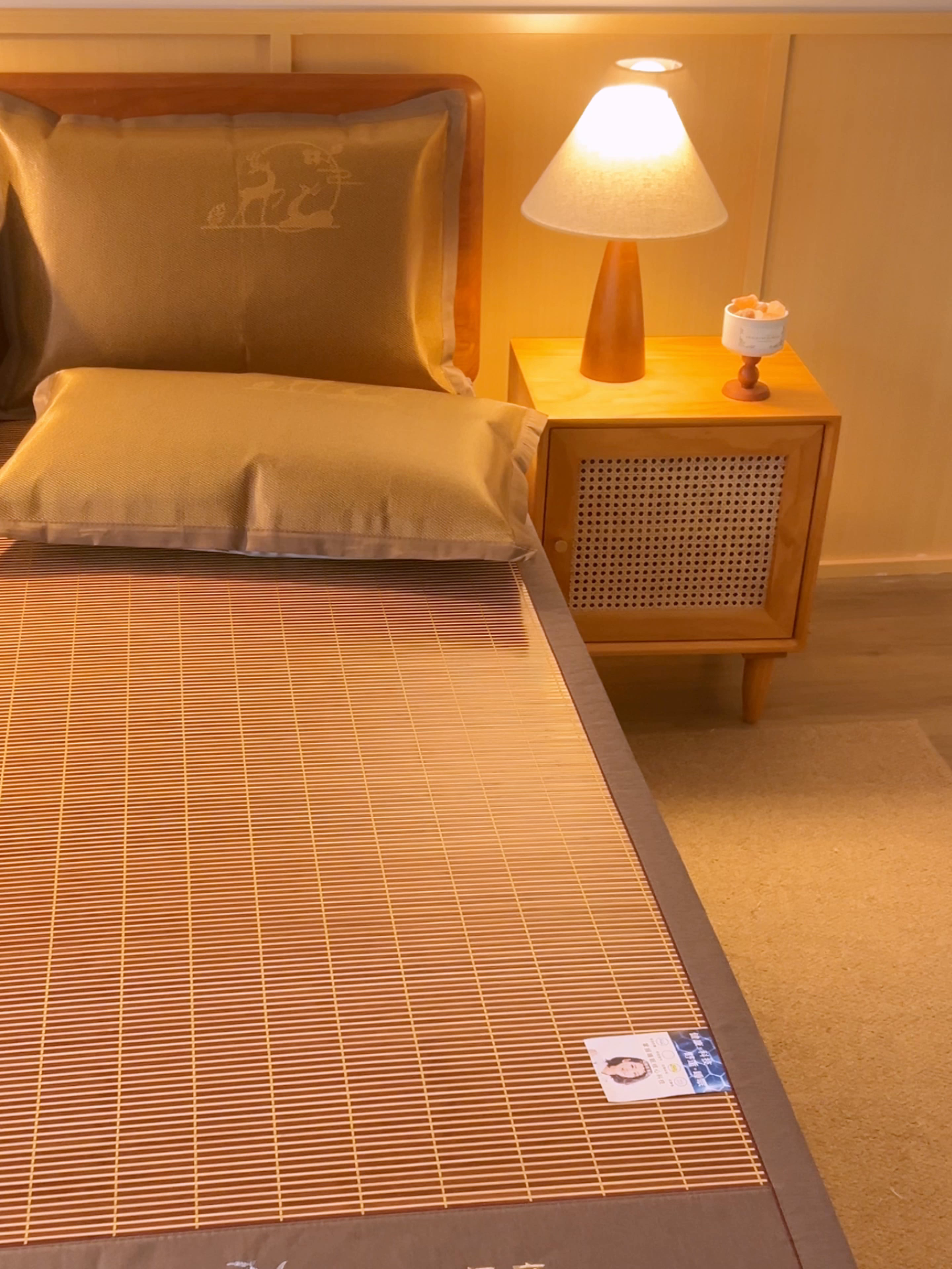 91家纺网 家纺一手货源 找家纺 鑫琪莱家纺 2025新款双面竹席冰丝席竹凉席学生宿舍席子 元气冰氧