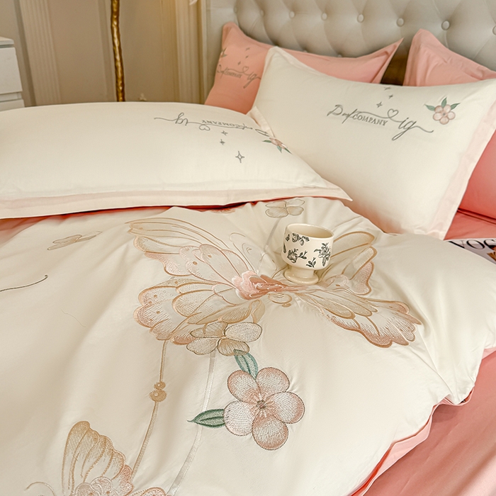 91家纺网 家纺一手货源 找家纺 （总）无瑕家居 2026新款长绒棉全棉纯棉刺绣绣花高端礼盒装四件套-凤飞舞