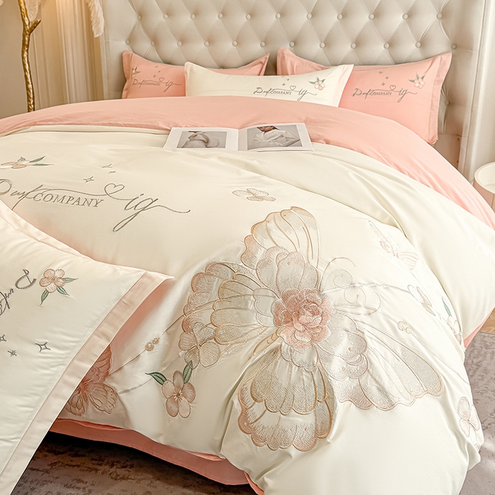 91家纺网 家纺一手货源 找家纺 （总）无瑕家居 2026新款长绒棉全棉纯棉刺绣绣花高端礼盒装四件套-凤飞舞