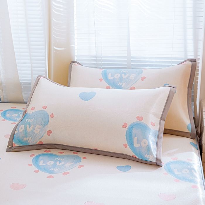 91家纺网 家纺一手货源 找家纺 富馨莱 2026新款冰丝凉席床笠款凉席席子支持一件定制定做 LOVE心