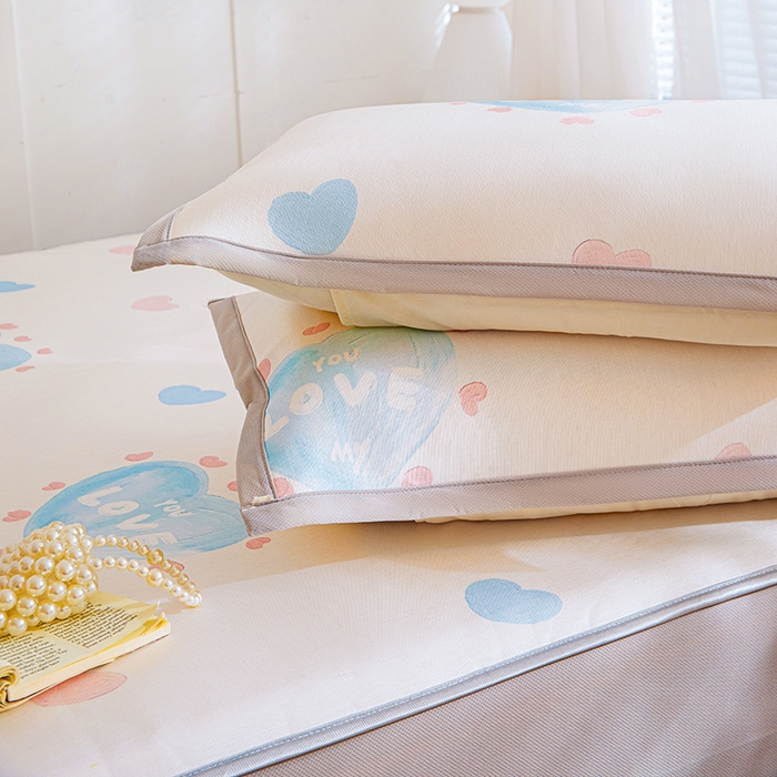 91家纺网 家纺一手货源 找家纺 富馨莱 2026新款冰丝凉席床笠款凉席席子支持一件定制定做 LOVE心