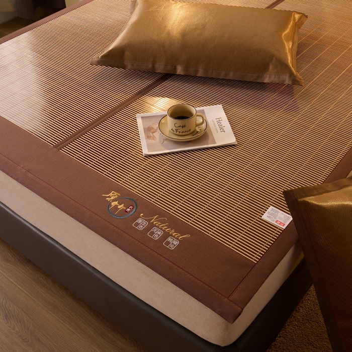 91家纺网 家纺一手货源 找家纺 鑫琪莱家纺 2025新款双面竹席冰丝席竹凉席学生宿舍席子 碳化原竹