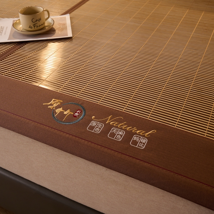 91家纺网 家纺一手货源 找家纺 鑫琪莱家纺 2025新款双面竹席冰丝席竹凉席学生宿舍席子 碳化原竹