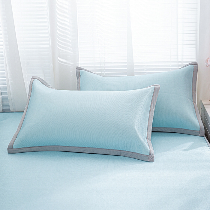 91家纺网 家纺一手货源 找家纺 富馨莱 2026新款冰丝凉席床笠款凉席席子支持一件定制定做 冰川蓝