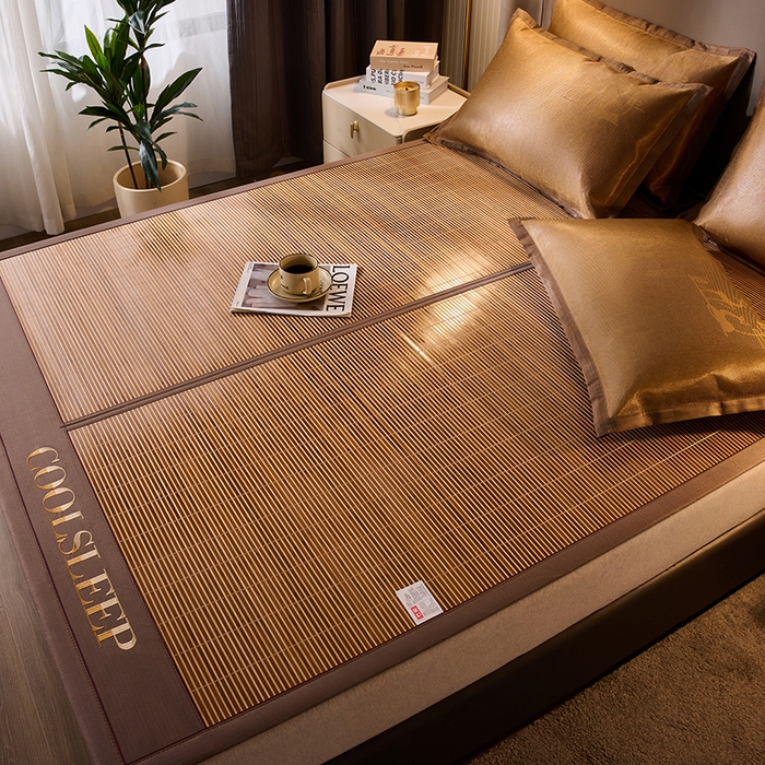 91家纺网 家纺一手货源 找家纺 鑫琪莱家纺 2025新款双面竹席冰丝席竹凉席学生宿舍席子 清凉睡眠