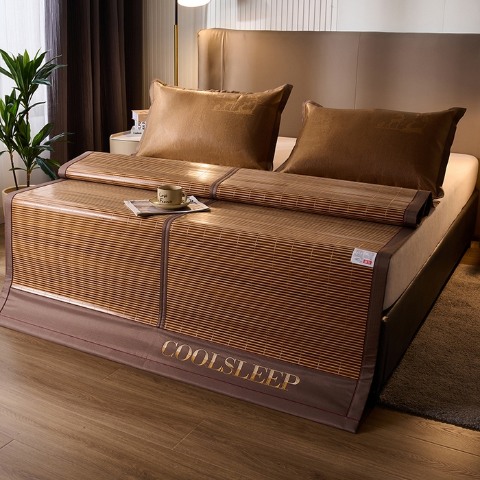 91家纺网 家纺一手货源 找家纺 鑫琪莱家纺 2025新款双面竹席冰丝席竹凉席学生宿舍席子 清凉睡眠