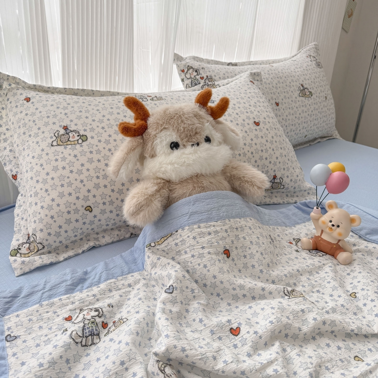 91家纺网 家纺一手货源 找家纺 （总）默忆 2026新款A泡芙双层纱大豆夏被夏凉被空调被夏被四件套