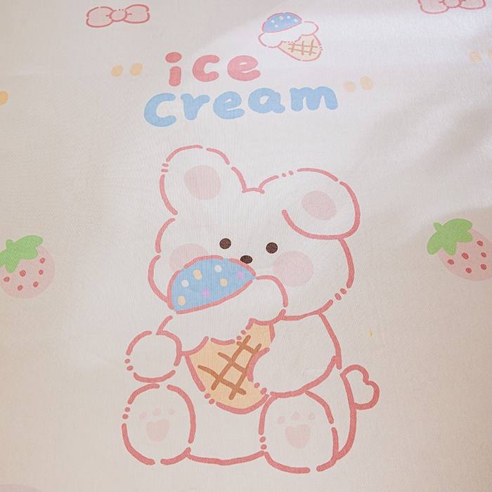 91家纺网 家纺一手货源 找家纺 富馨莱 2026新款冰丝凉席床笠款凉席席子支持一件定制定做 冰淇淋兔