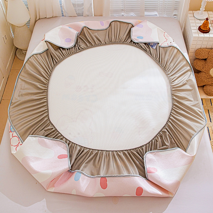 91家纺网 家纺一手货源 找家纺 富馨莱 2026新款冰丝凉席床笠款凉席席子支持一件定制定做 冰淇淋兔