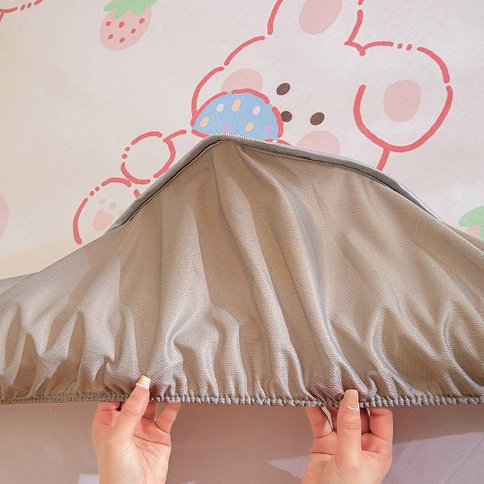 91家纺网 家纺一手货源 找家纺 富馨莱 2026新款冰丝凉席床笠款凉席席子支持一件定制定做 冰淇淋兔