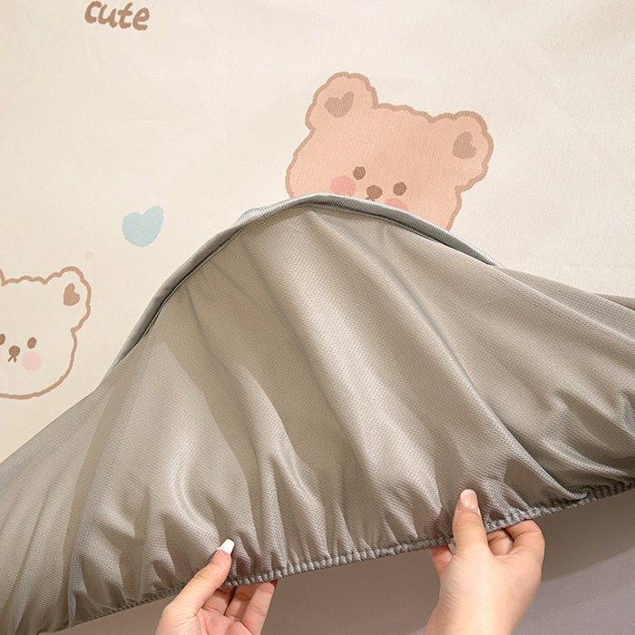 91家纺网 家纺一手货源 找家纺 富馨莱 2026新款冰丝凉席床笠款凉席席子支持一件定制定做 饼干熊