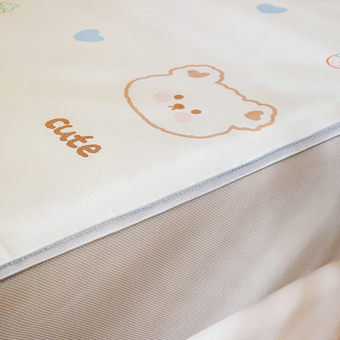 91家纺网 家纺一手货源 找家纺 富馨莱 2026新款冰丝凉席床笠款凉席席子支持一件定制定做 饼干熊