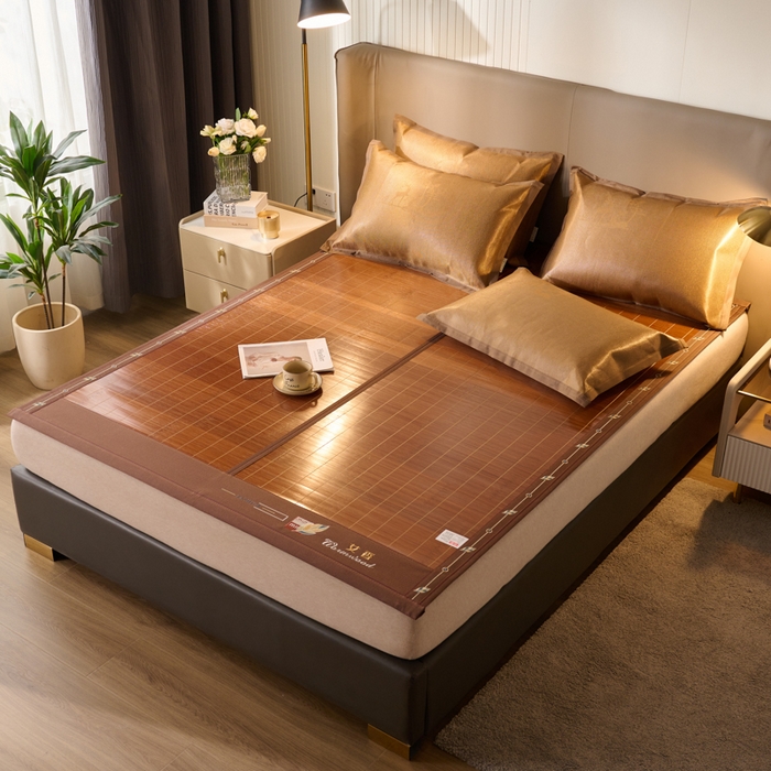 鑫琪莱家纺 2025新款双面竹席冰丝席竹凉席学生宿舍席子 迷你艾香-花边款