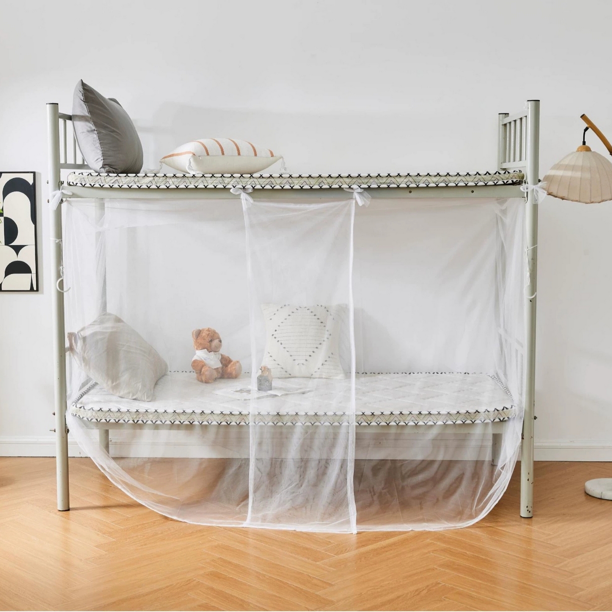 91家纺网 家纺一手货源 找家纺 （总）无瑕家居 2026新款百搭纯色白色加密蚊帐老式家用学生蚊帐