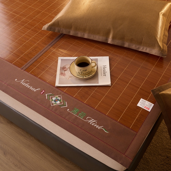 91家纺网 家纺一手货源 找家纺 鑫琪莱家纺 2025新款双面竹席冰丝席竹凉席学生宿舍席子 草本-薄荷