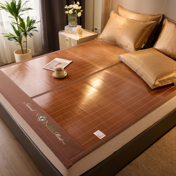 91家纺网 家纺一手货源 找家纺 鑫琪莱家纺 2025新款双面竹席冰丝席竹凉席学生宿舍席子 草本-薄荷