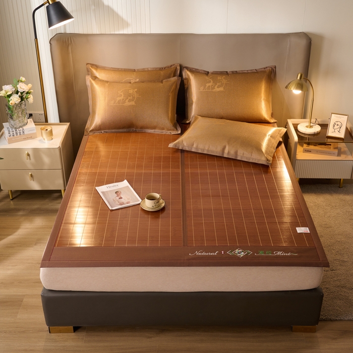 91家纺网 家纺一手货源 找家纺 鑫琪莱家纺 2025新款双面竹席冰丝席竹凉席学生宿舍席子 草本-薄荷