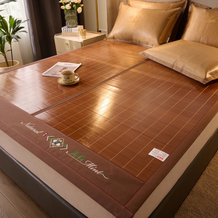 91家纺网 家纺一手货源 找家纺 鑫琪莱家纺 2025新款双面竹席冰丝席竹凉席学生宿舍席子 草本-薄荷