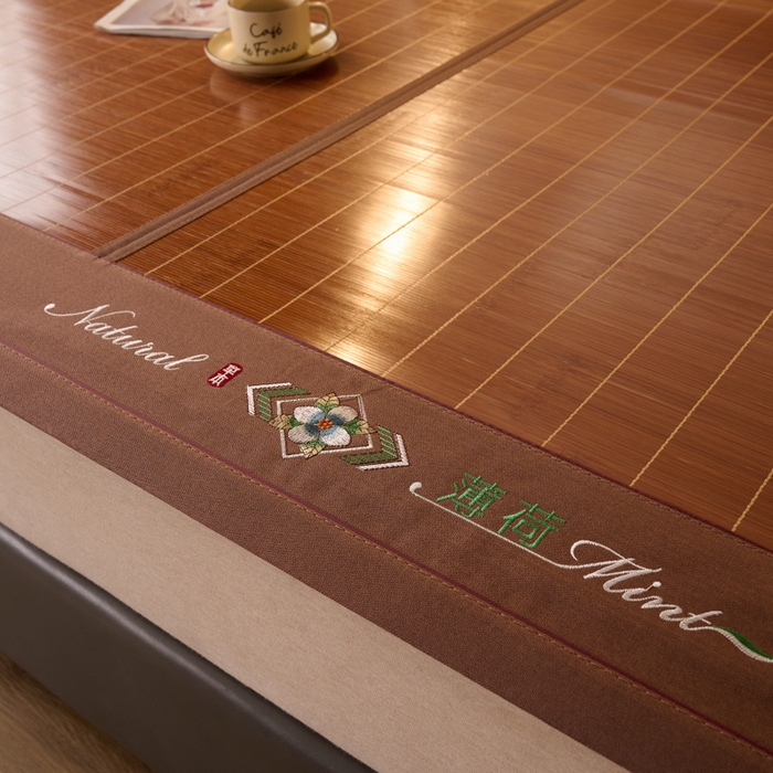 91家纺网 家纺一手货源 找家纺 鑫琪莱家纺 2025新款双面竹席冰丝席竹凉席学生宿舍席子 草本-薄荷