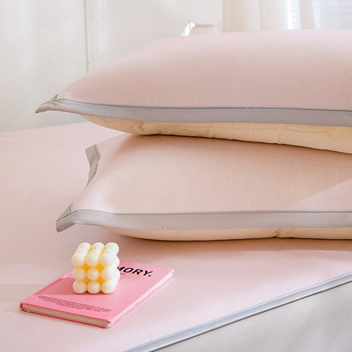 91家纺网 家纺一手货源 找家纺 富馨莱 2026新款冰丝凉席床笠款凉席席子支持一件定制定做 淡雅粉